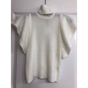 NWT Olivaceous flutter sleeve turtleneck
